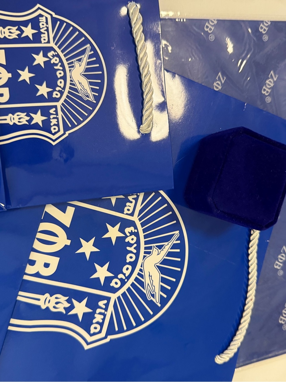 Zeta phi Beta gift bags set with matching box